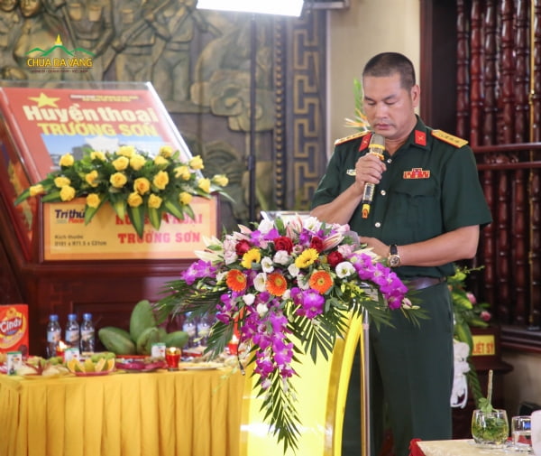 Doanh nhân, CCB Nguyễn Văn Lợi – Giám đốc Công ty DigiWorld phát biểu tại buổi lễ.