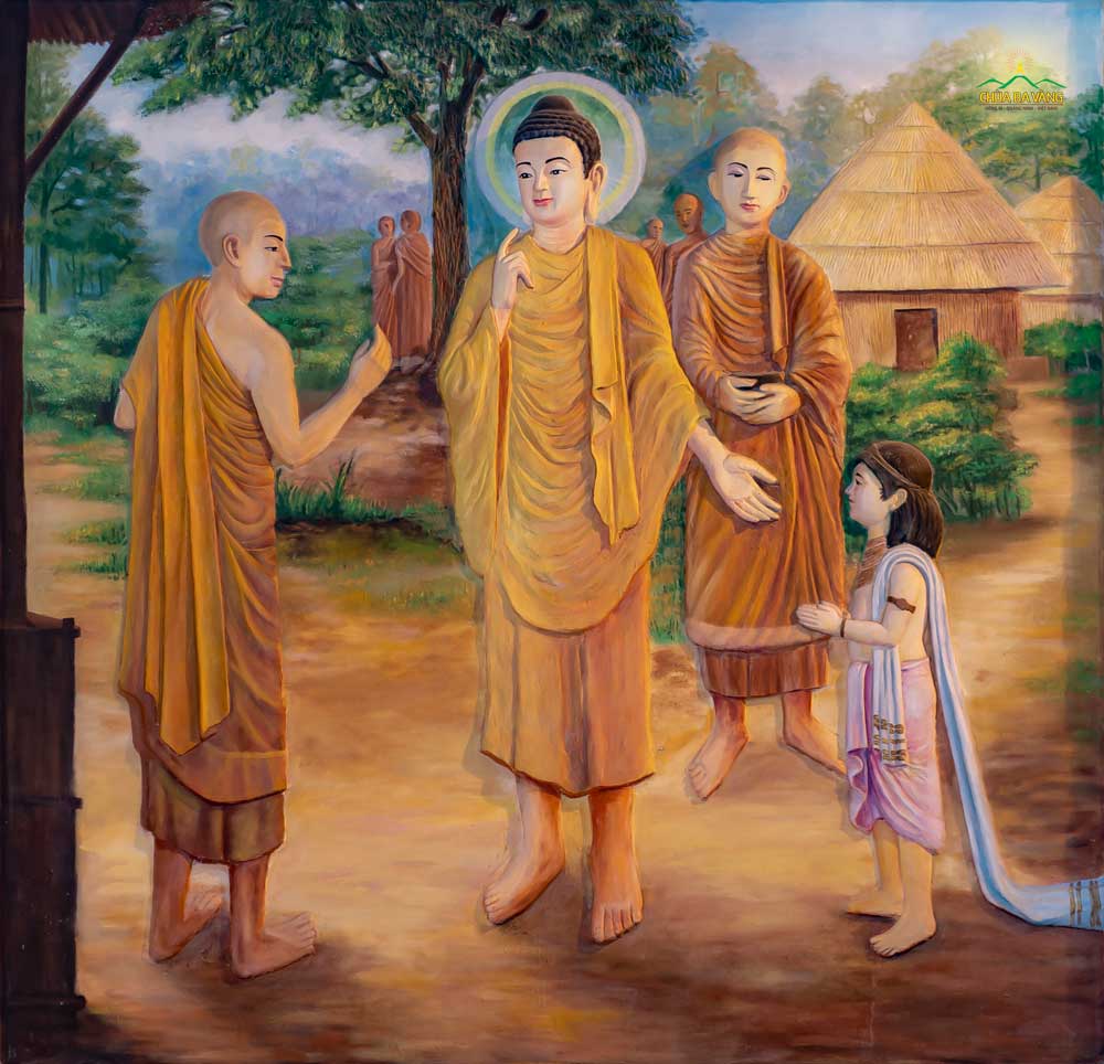 Đức Phật chỉ dạy Tôn giả Xá Lợi Phất xuất gia cho La Hầu La năm Ngài 7 tuổi  