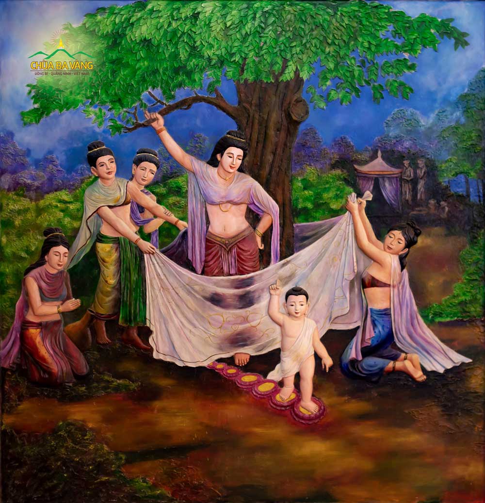 Đức Phật đản sinh trong khu vườn Lâm Tỳ Ni (ảnh minh họa)  
