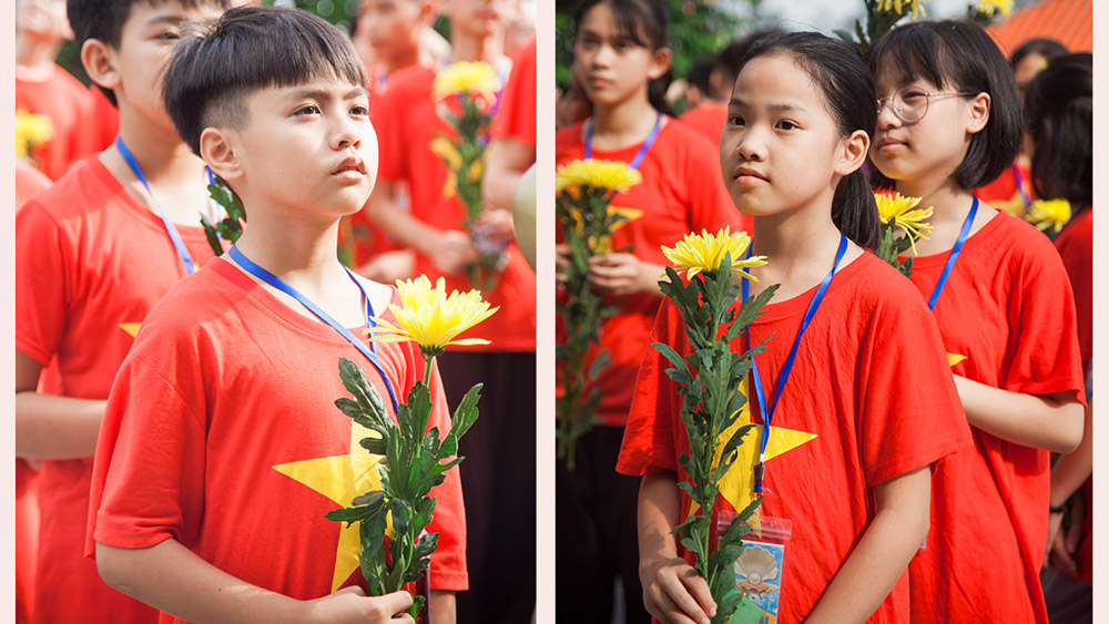 Các bạn khóa sinh được giáo dục và vun bồi tình yêu đất nước khi tham gia Khóa tu mùa hè
