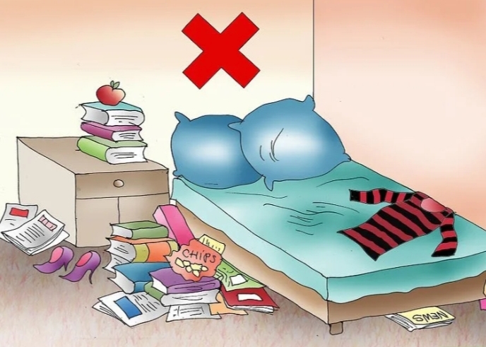 Phòng ngủ không hợp vệ sinh có thể sẽ dẫn đến việc ngủ hay gặp ác mộng (ảnh minh họa)