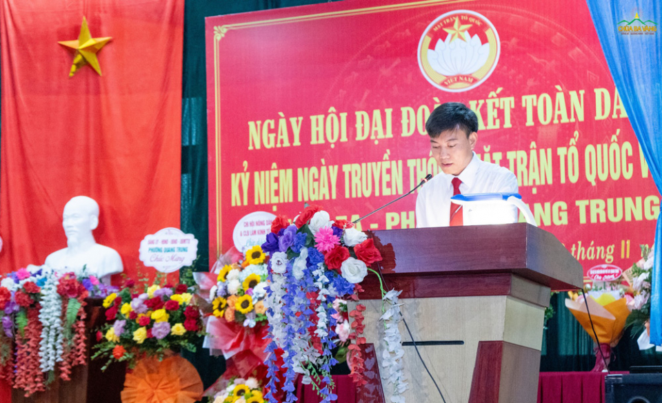 Ông Đặng Nhật Hải - Phó Bí thư Đảng ủy - Chủ tịch UBND phường Quang Trung phát biểu tại chương trình 