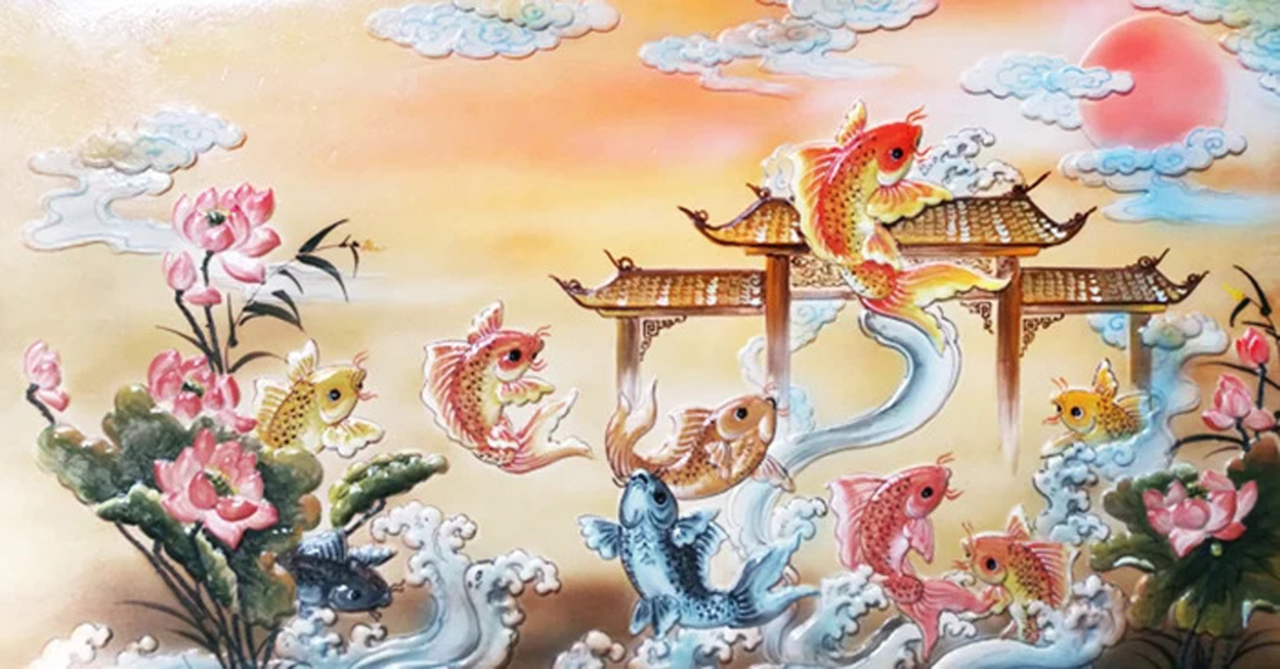 Truyền thuyết cá chép vượt Vũ Môn biến thành rồng  