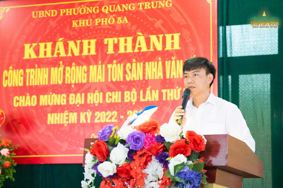 Ông Đặng Nhật Hải - Chủ tịch UBND phường Quang Trung phát biểu tại chương trình