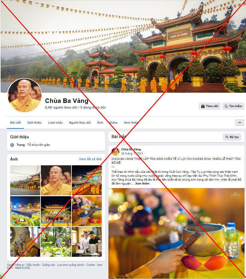 Hiện nay xuất hiện một số người mượn danh chùa Ba Vàng và Thầy Thích Trúc Thái Minh lập ra những trang mạng xã hội với các hoạt động gây nhiễu thông tin, dùng danh nghĩa của chùa Ba Vàng, Thầy Thích Trúc Thái Minh để thực hiện những mục đích cá nhân, hoặc lừa đảo.