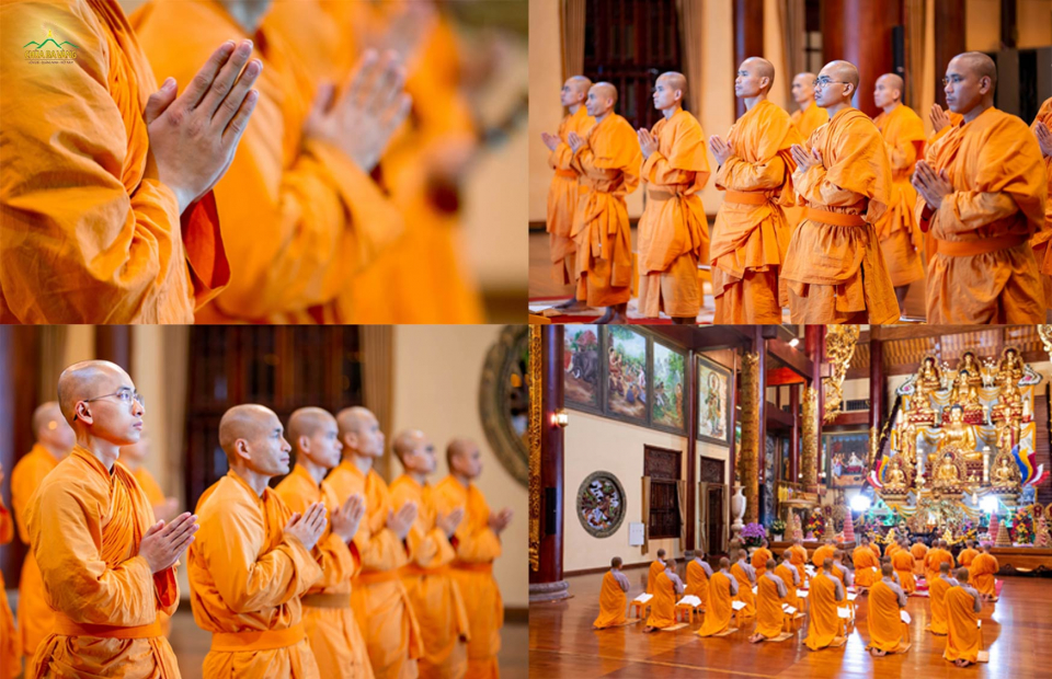 Chư Tăng Ni chùa Ba Vàng tu tập kỷ niệm ngày Đức Phật thành đạo