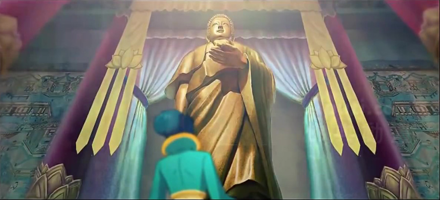 Thánh nữ Bà La Môn chiêm bái hình tượng Đức Phật Giác Hoa Định Tự Tại Vương