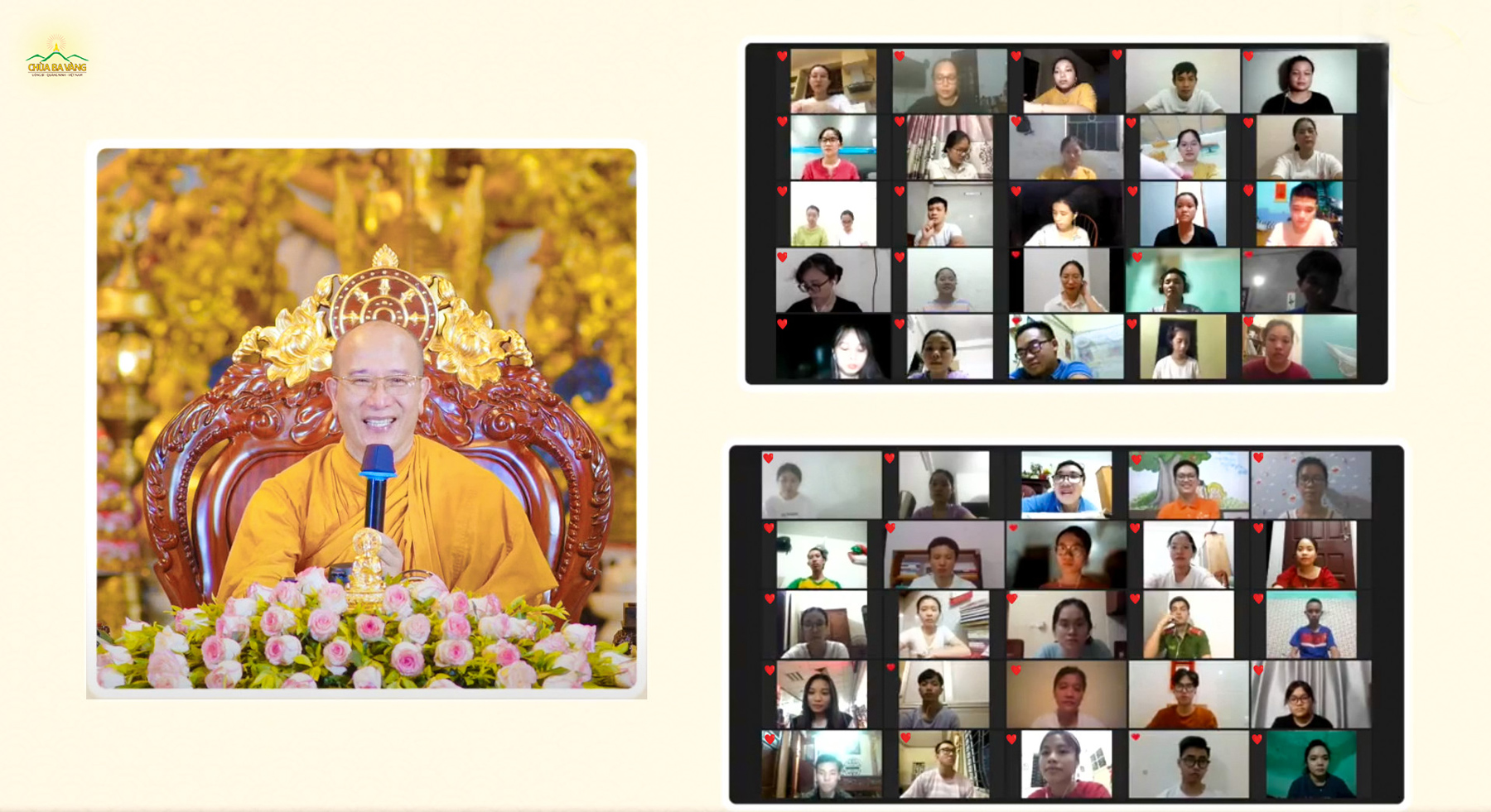 Những buổi giảng Pháp trực tuyến không chỉ giúp các bạn có thêm tri kiến Phật Pháp mà còn giải đáp thắc mắc trong cuộc sống   