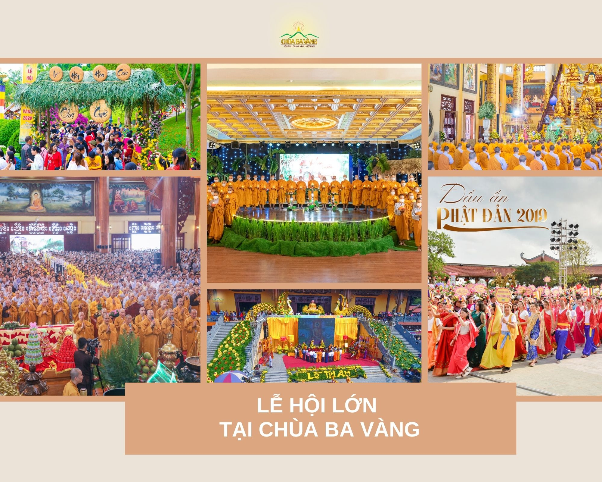 Những lễ hội lớn tại chùa Ba Vàng (ảnh các năm 2016, 2019, 2021)   