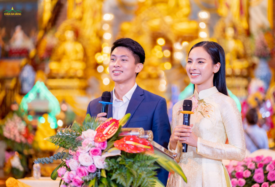 MC Thái Thịnh - Quỳnh Nga trong chương trình Lễ Vu Lan