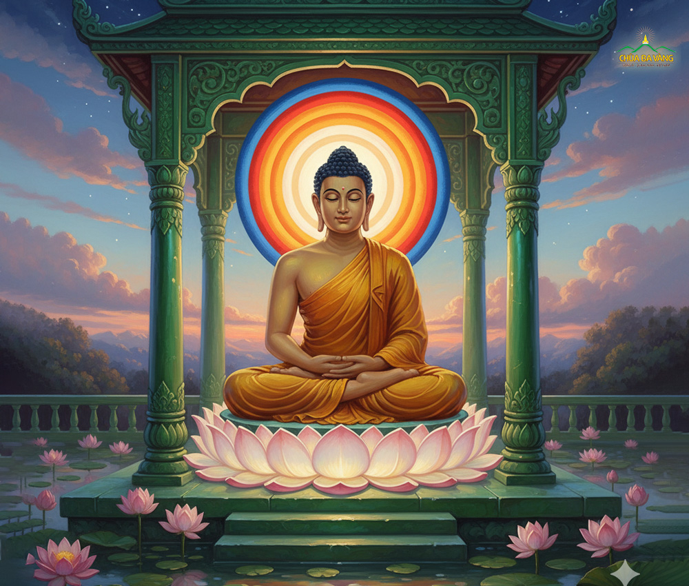 Thân và tâm Đức Phật trở nên sáng trong, tinh khiết tuyệt đối, tỏa ra vòng hào quang rực rỡ (ảnh minh họa)