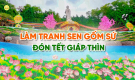 [Video] Hoàn thành bức tranh hoa sen gốm sứ đặc biệt đón Tết Giáp Thìn