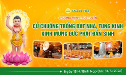 [Video] Cử chuông trống bát nhã, tụng kinh kính mừng Đức Phật đản sinh | Ngày 15/4/Bính Ngọ