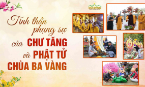 Tinh thần phụng sự của chư Tăng và Phật tử chùa Ba Vàng trong ngày giáp Tết Canh Tý