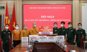 Chùa Ba Vàng ủng hộ Bộ Chỉ huy Bộ đội Biên phòng tỉnh Quảng Ninh trong công tác phòng, chống Covid-19