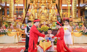 Lễ Hằng thuận của đôi bạn trẻ đến từ Hà Nội tại chùa Ba Vàng