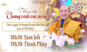 Thông báo chương trình trực tuyến ngày 29/01/Tân Sửu (tức 12/03/2021)