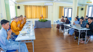 Sư Phụ Thích Trúc Thái Minh họp bàn với các ban về việc tổ chức Đại lễ Phật đản chùa Ba Vàng PL.2566 - DL.2022