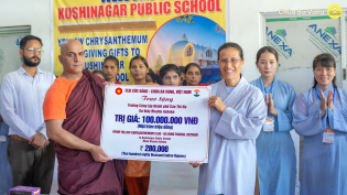Phật tử chùa Ba Vàng trao tặng 100 triệu đồng đến trường Công lập thành phố Câu Thi Na, Ấn Độ