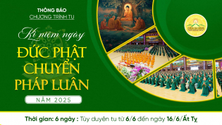 Thông báo tu tập kỷ niệm ngày Đức Phật chuyển Pháp luân năm 2025