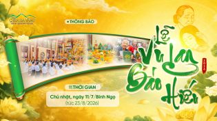 Thông báo: Lễ Vu Lan chùa Ba Vàng PL.2570 - DL.2026