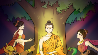 Truyện tranh Đức Phật chiến thắng Ma Ba Tuần trong đêm thành đạo