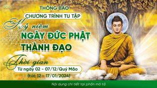 Thông báo chương trình tu tập kỷ niệm ngày Đức Phật thành đạo