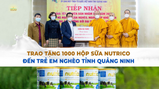 Chùa Ba Vàng trao tặng 1000 hộp sữa trị giá 700 triệu đồng cho trẻ em nghèo tỉnh Quảng Ninh