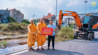 Chùa Ba Vàng hỗ trợ vật liệu thực hiện chỉnh trang đường phố