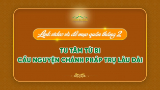 Link video và đề mục quán tháng 2 - Tu tâm từ bi - Cầu nguyện Chánh Pháp trụ lâu dài