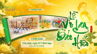 Thông báo: Lễ Vu Lan chùa Ba Vàng PL.2570 - DL.2026