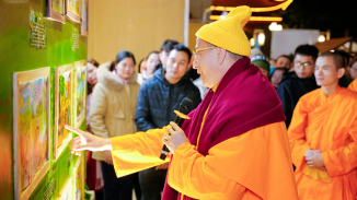 Phật tử nhí CLB La Hầu La tài hoa và những bức vẽ ấn tượng về Phật hoàng Trần Nhân Tông