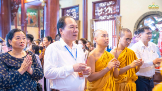 Chủ tịch MTTQ tỉnh Bắc Giang chúc mừng Đại lễ Phật đản, đánh giá sự đóng góp quan trọng của chùa Ba Vàng trong phát triển văn hóa tâm linh