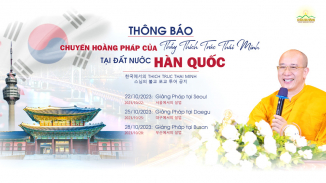 Thông báo chuyến hoằng Pháp tại HÀN QUỐC của Thầy Thích Trúc Thái Minh