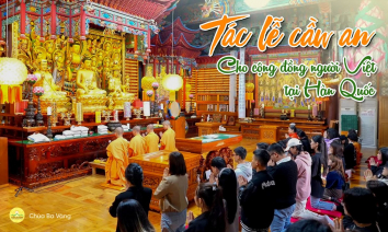 [Video] Tại Hàn Quốc, Sư Phụ và chư Tăng chùa Ba vàng tác lễ cầu an cho cộng đồng Phật tử và người Việt