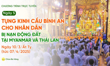 [Video] Ngày 5 - Tụng kinh cầu bình an cho Nhân dân bị nạn động đất tại Myanmar và Thái Lan | Ngày 10/3/ÂT