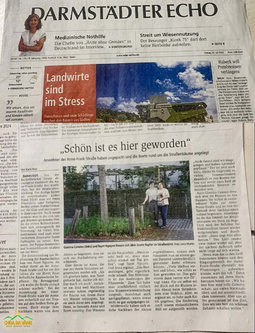 Tờ báo Darmstädter Echo viết bài về hành động đẹp của Phật tử Nguyễn Thị Ánh Tuyết  