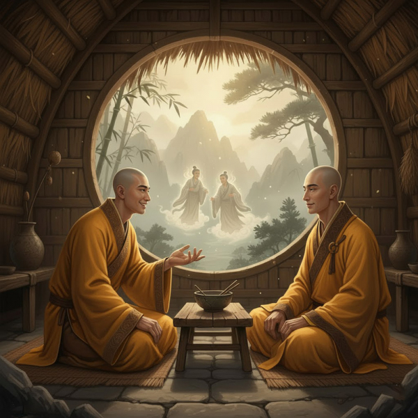 Thiền sư Khuy Cơ bày tỏ mong muốn được thưởng thức cơm Trời (ảnh minh họa)