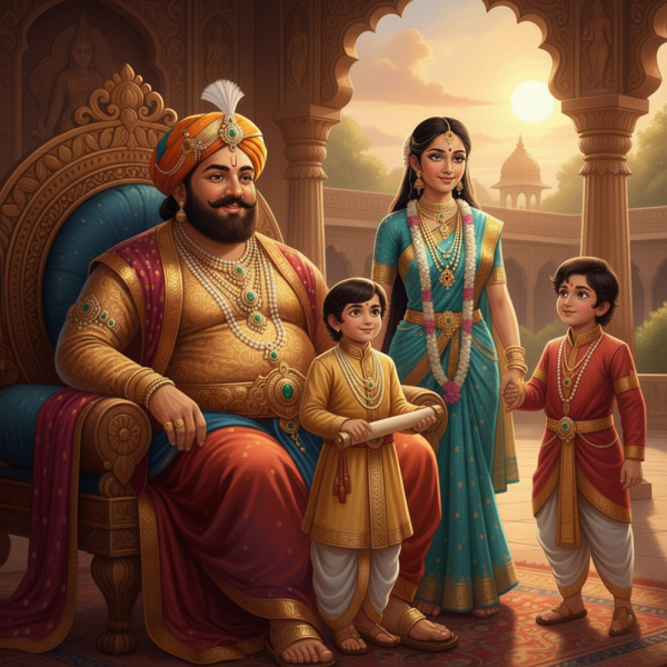 Vua Ba Tư Nặc cùng vợ và các con (ảnh minh họa)  