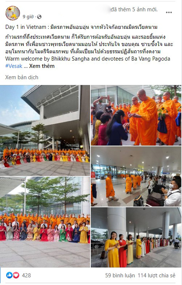 Thầy Phra Sanitwong Charoenrattawong chia sẻ: “... Ấn tượng ngay từ lần đầu tiên bởi sự hiếu khách của Phật tử chùa Ba Vàng…”